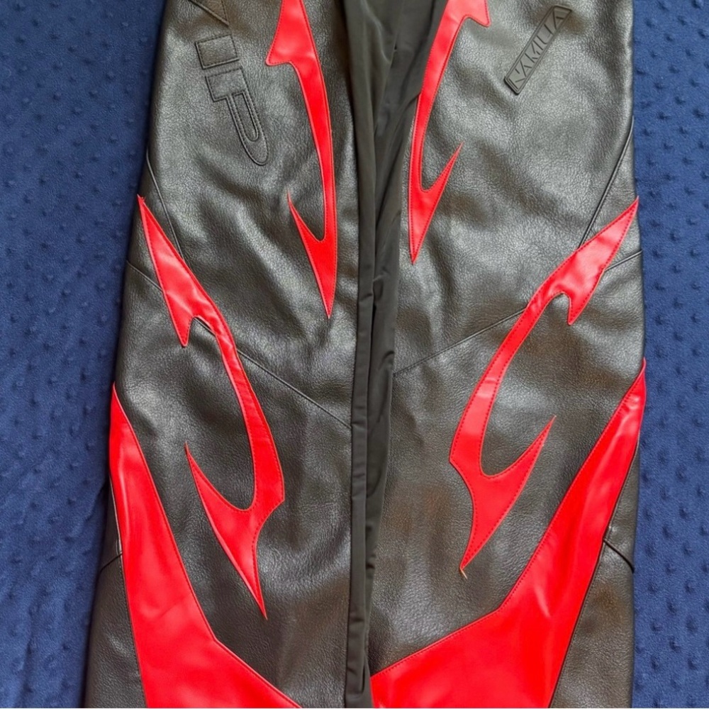 Namilia Moto Cut Out Pants -Red